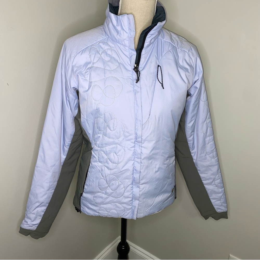 Mountain Hardwear reversible primaloft quilted jacket size Small gray & blue